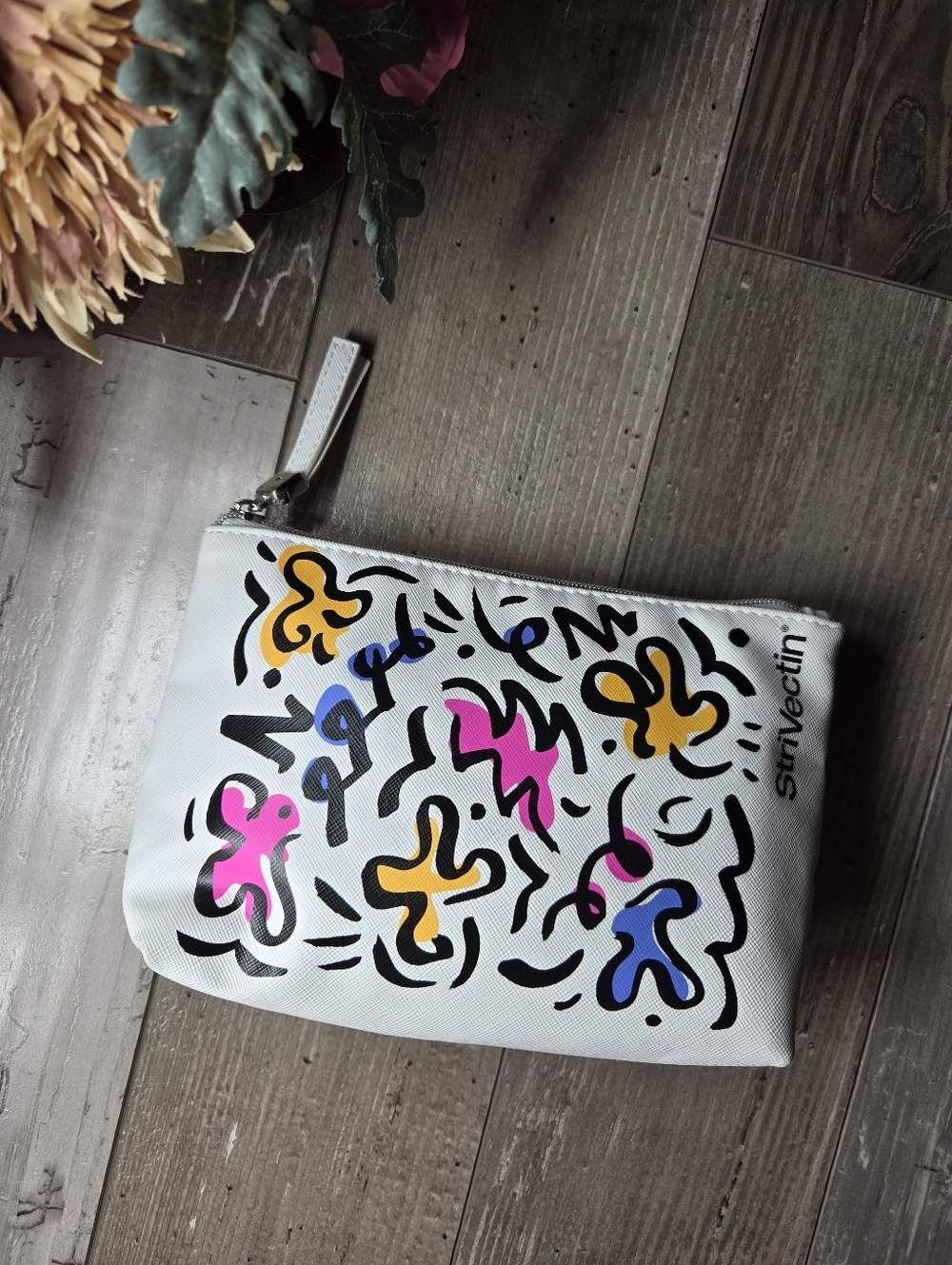 NWT StriVectin Brightly Colored Zip-Up Cosmetic Bag Makeup Pouch